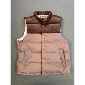 Marine Layer Corduroy Puffer Brown Men's Vest Jacket Snap Front XL